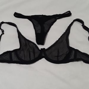 Journelle unpadded sheer underwire bra & thong